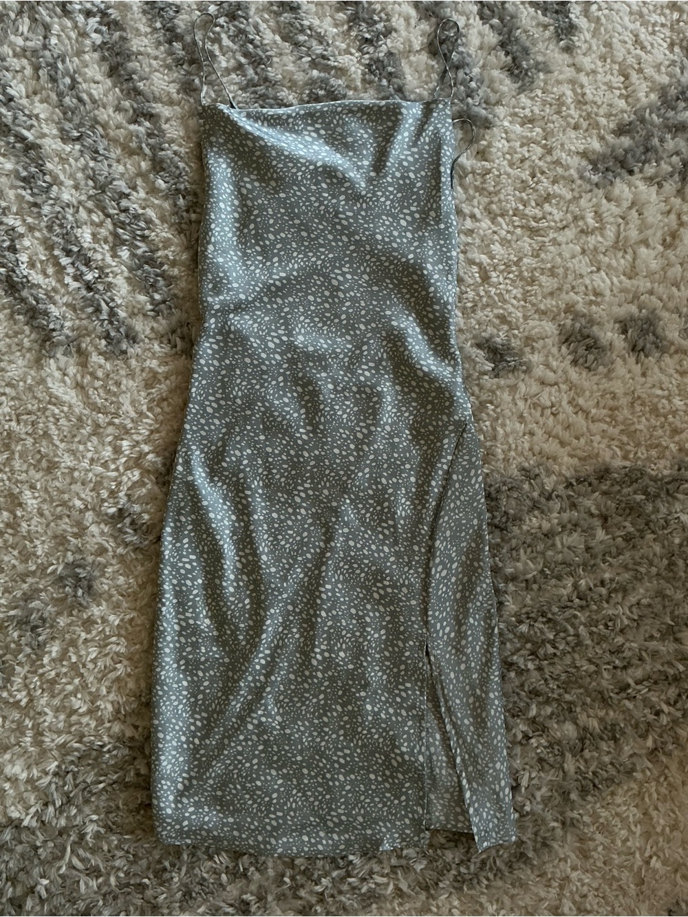 Forever 21 Sage Green Spotted Midi Slip Dress